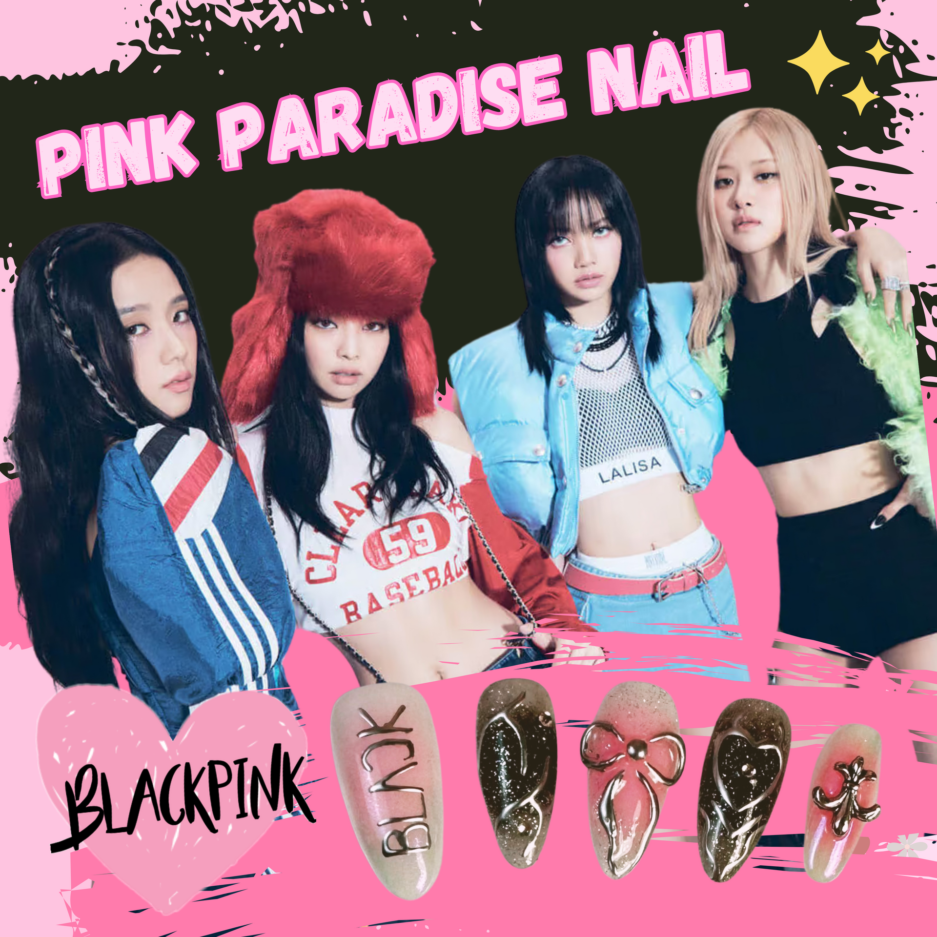 K-POP Black Pink – Pink Paradise Nail